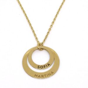 COLLAR CIRCULOS PERSONALIZADO ORO 18K G859