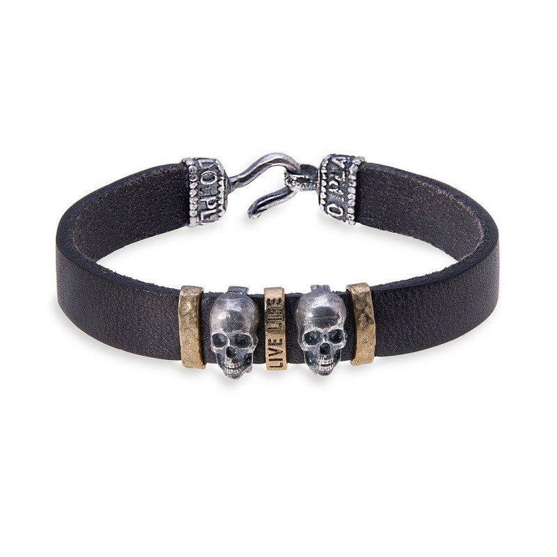 Pulsera Platadepalo Skull SB063X