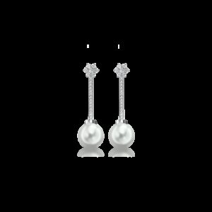 Pendientes De Oro Blanco y Diamantes 2112-P