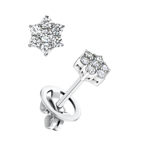 Pendientes De Oro Blanco y Diamantes 2112