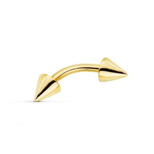 Piercing Ceja Banana Oro De Ley 18k 18075