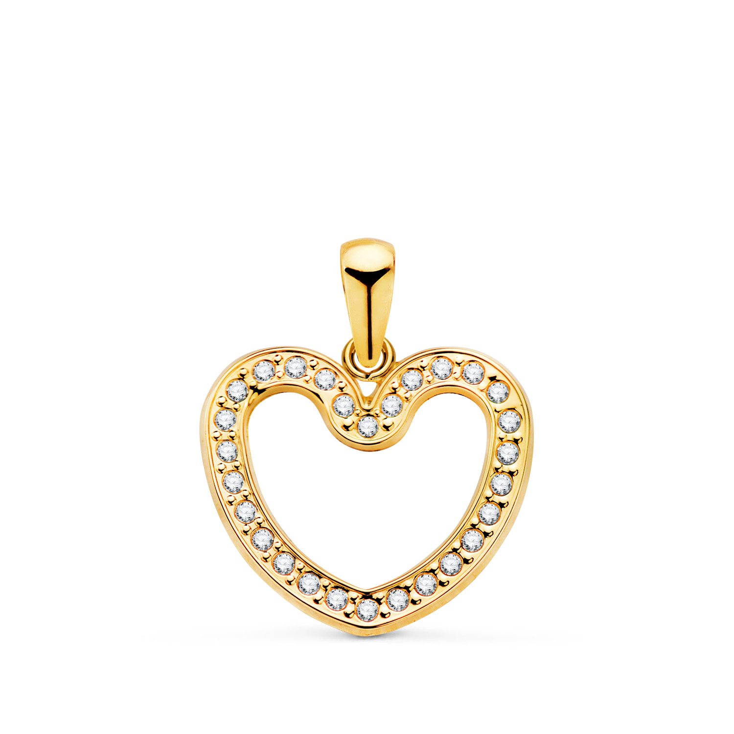 Colgante Corazón Circonitas Oro Amarillo 18K