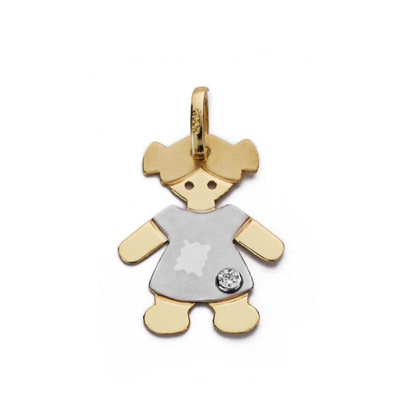 Colgante Niña Oro Bicolor 18K 16246-Niña