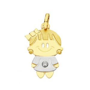 Colgante Niña Oro Bicolor 18K 16303-Niña