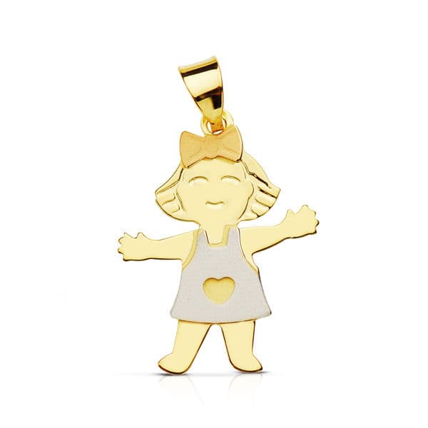 Colgante Niña Oro Bicolor 18K 16170-Niña