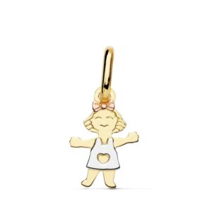 Colgante Niña Oro Tricolor 18K 16247-Niña