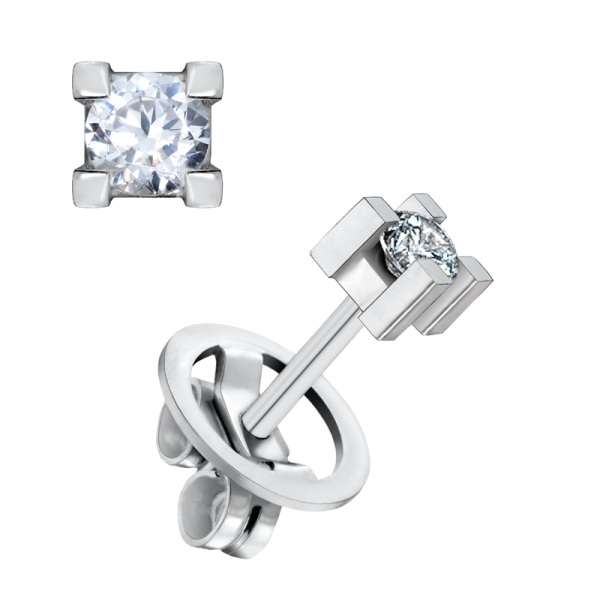 Pendientes De Oro Blanco y Diamantes 2022