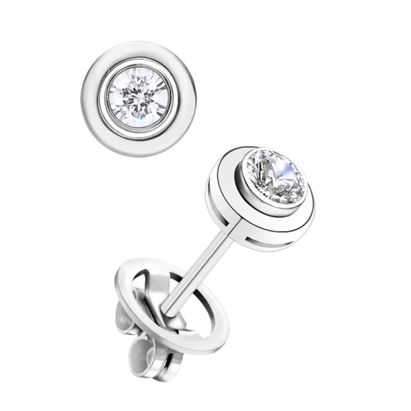 Pendientes De Oro Blanco y Diamantes 2024