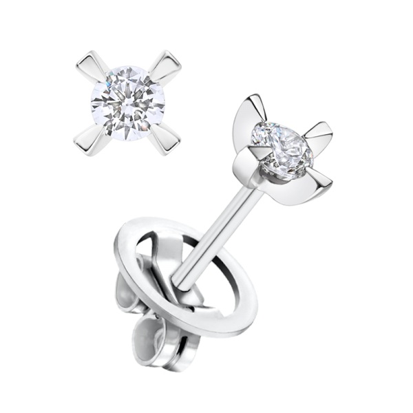 Pendientes De Oro Blanco y Diamantes 2026