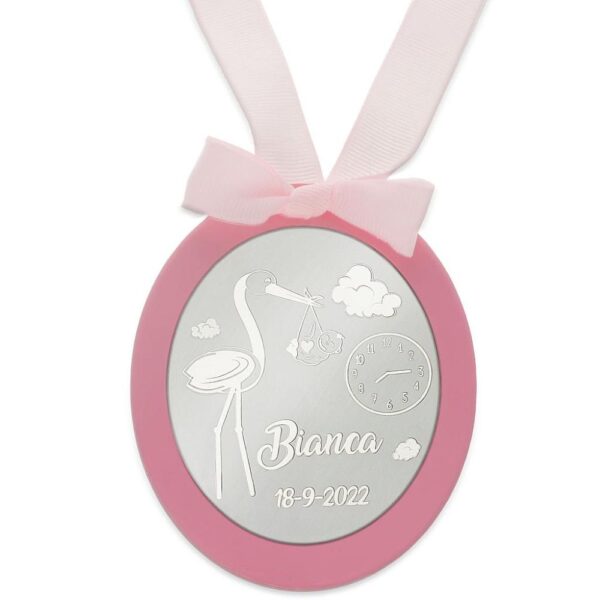 Medalla Cuna Plata 925 Cigüeña