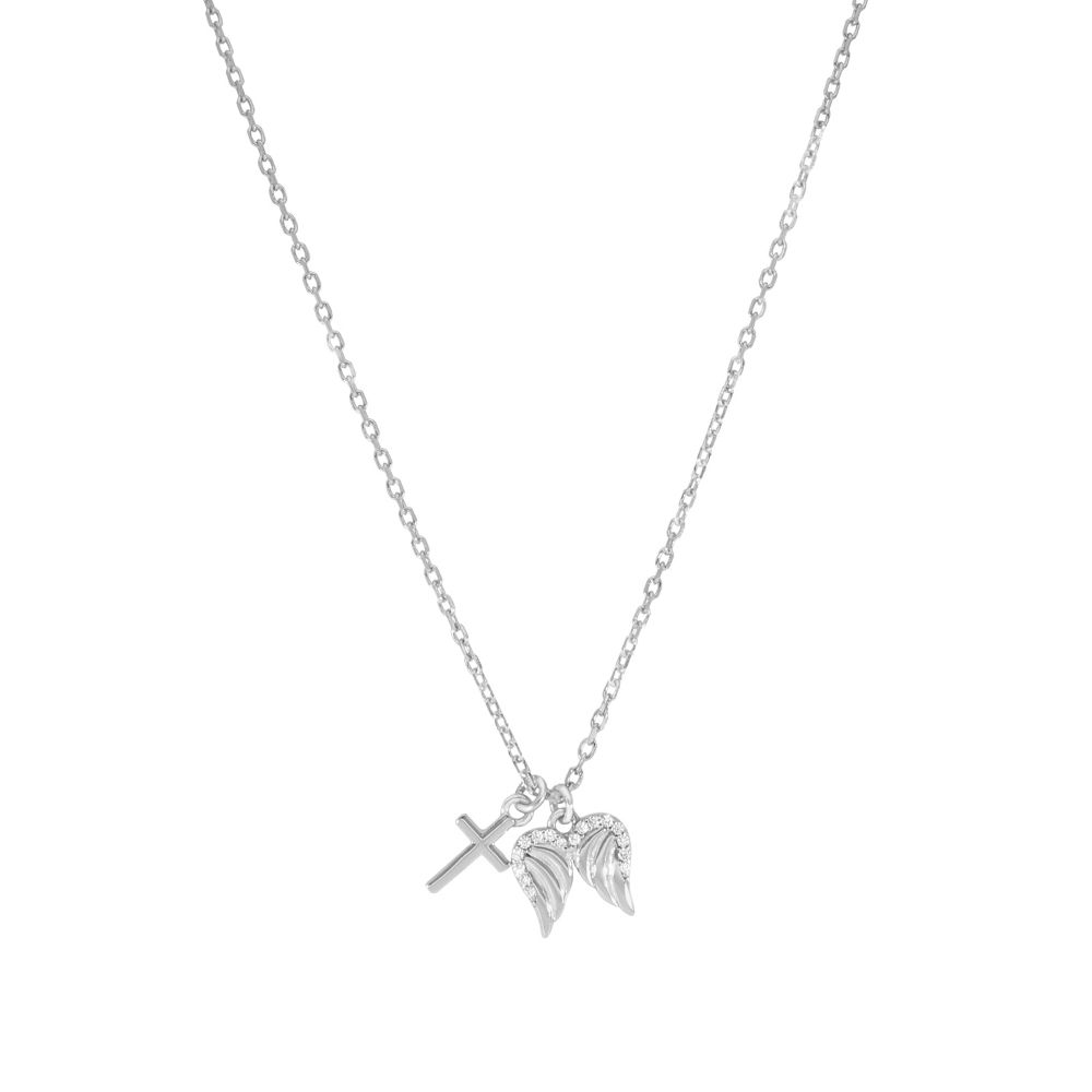 Collar Niña Marea D03307/AP Plata Alas y Cruz con Circonitas