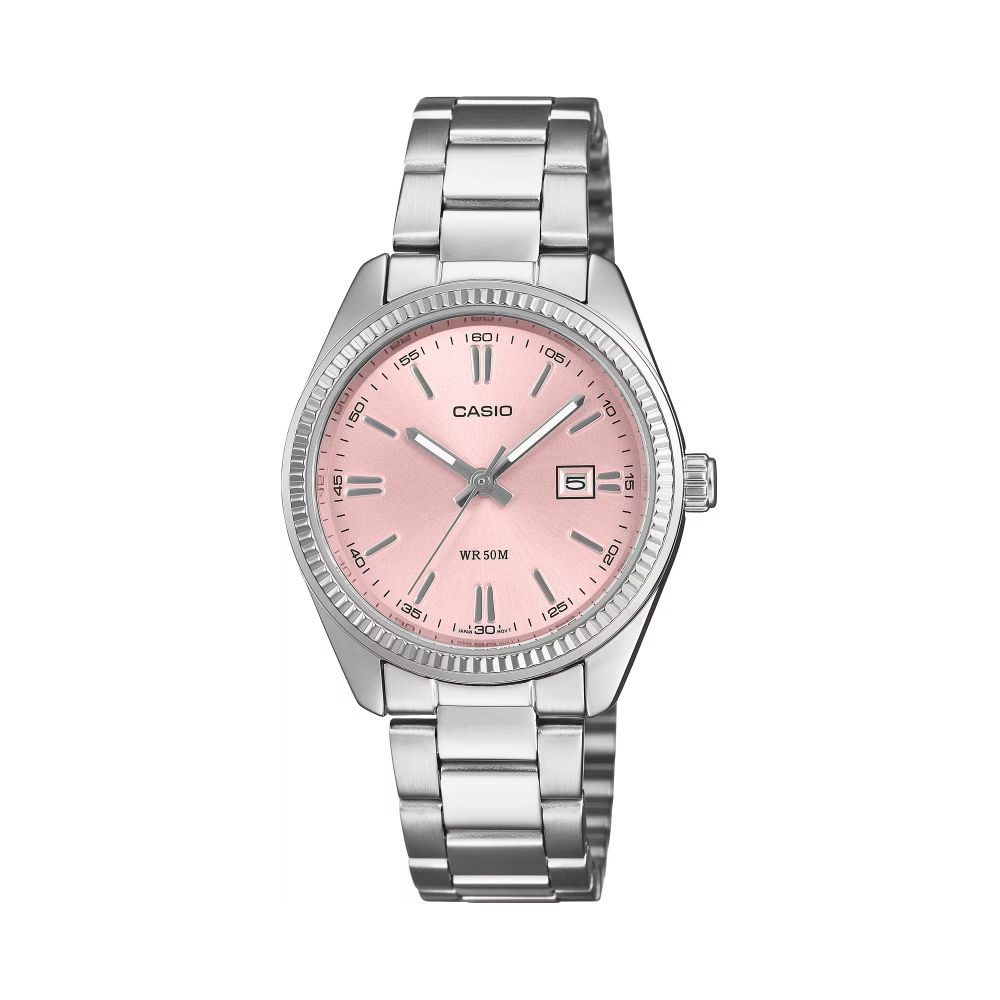 Reloj Casio LTP-1302PD-4AVEF de Mujer en Acero Plateado con Esfera Rosa y Calendario