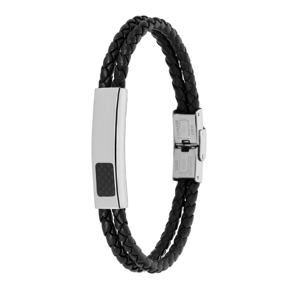 Pulsera Marea C00103/331 de Hombre en Piel Trenzada y Acero Inoxidable