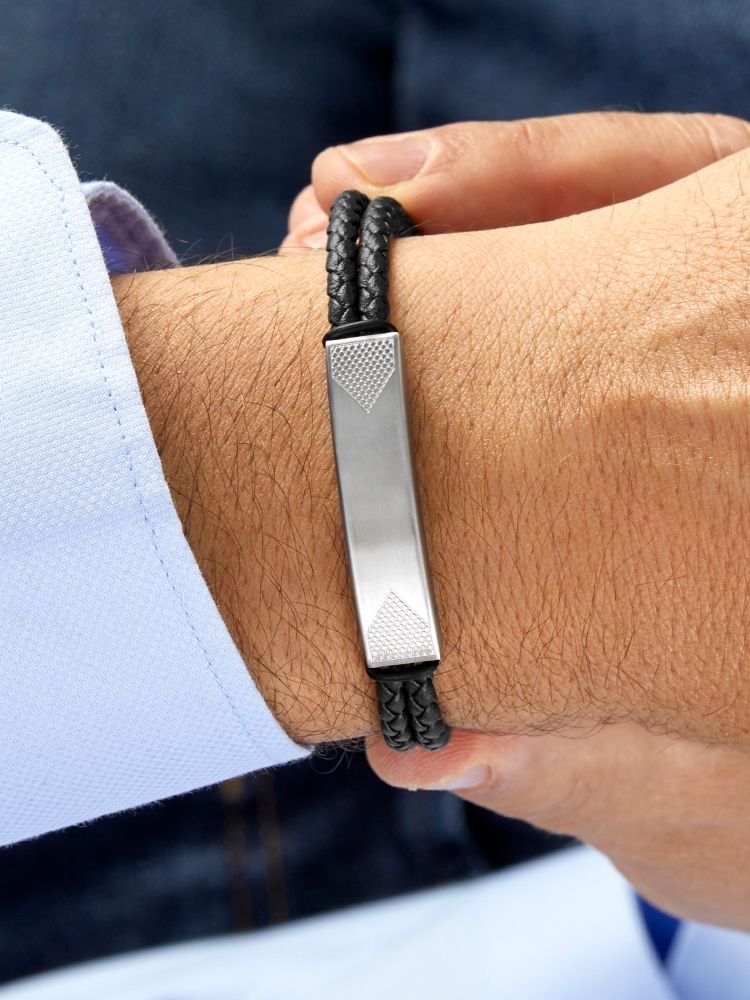 Pulsera Marea C00103/429 de Hombre en Piel Trenzada y Acero Inoxidable - Imagen 3