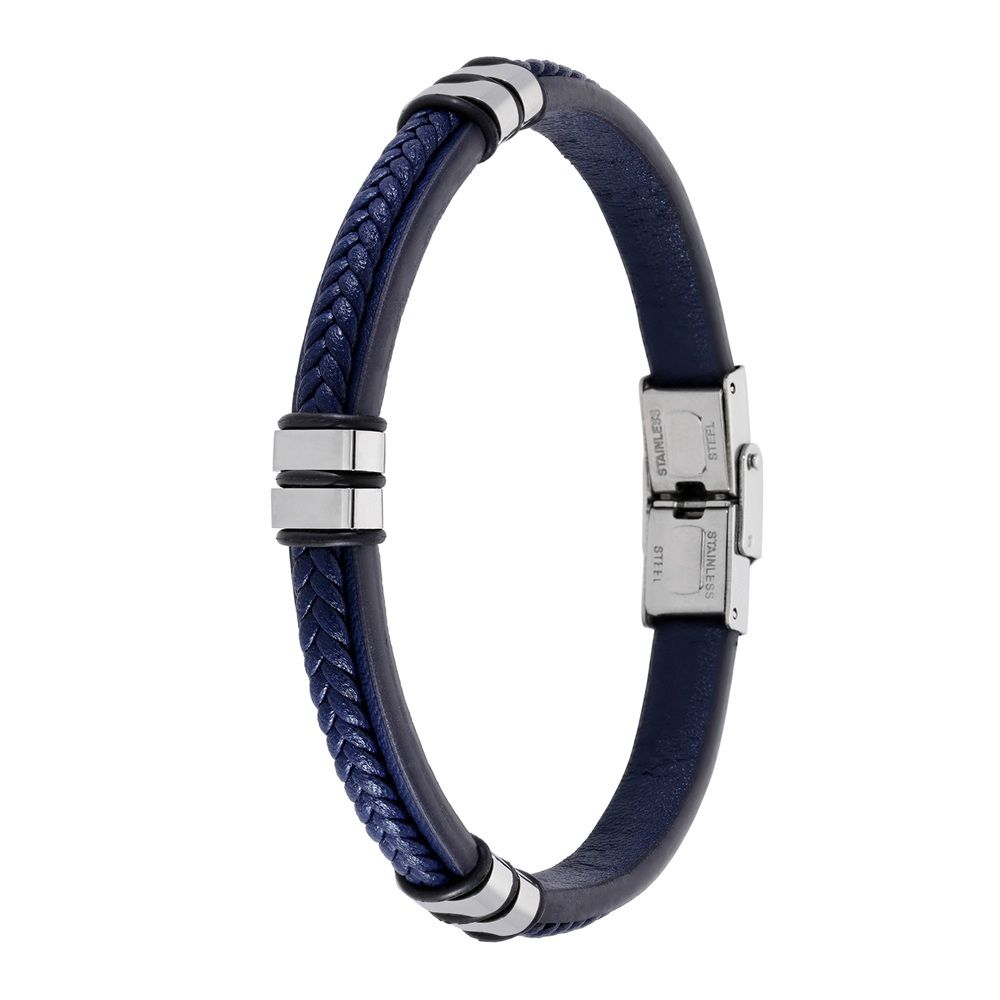 Pulsera Marea C00103/441 de Hombre en Cuero Azul y Acero